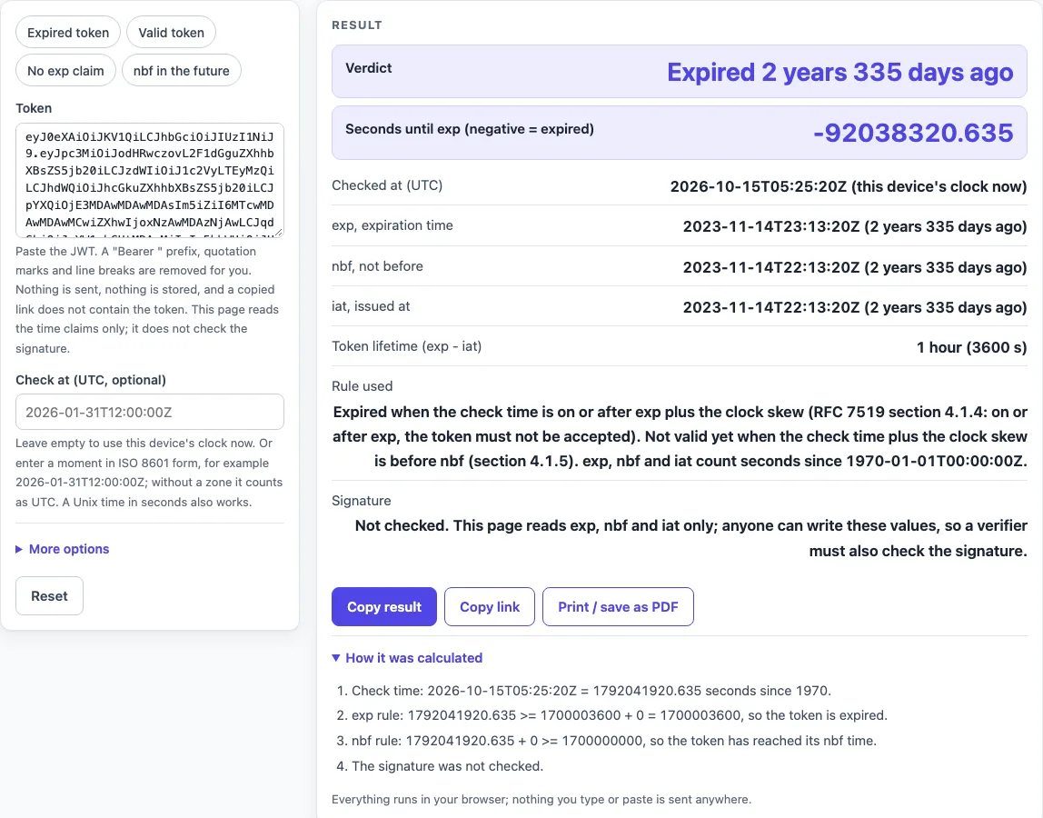 Jwt expired example