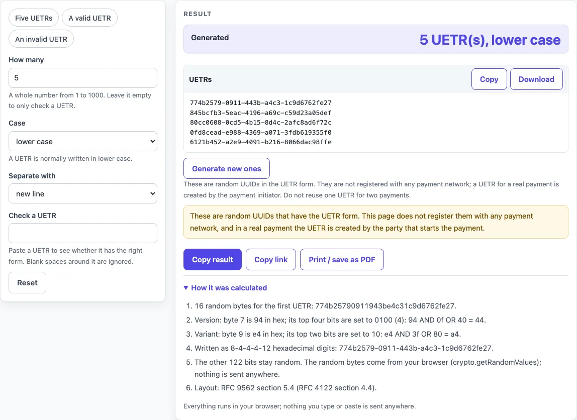 Uetr generator example